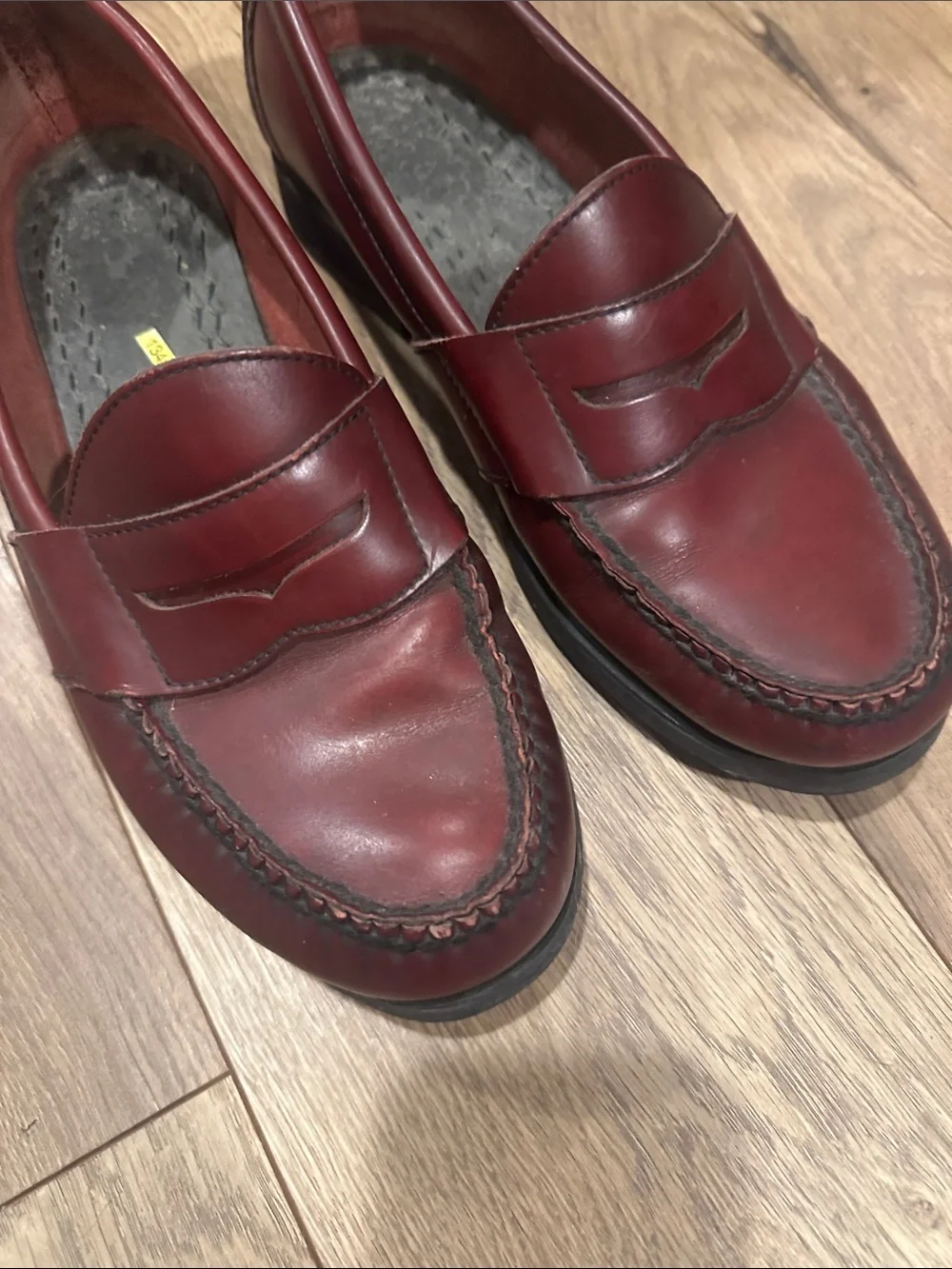 Men's Burgundy Leather Slip-On Loafers